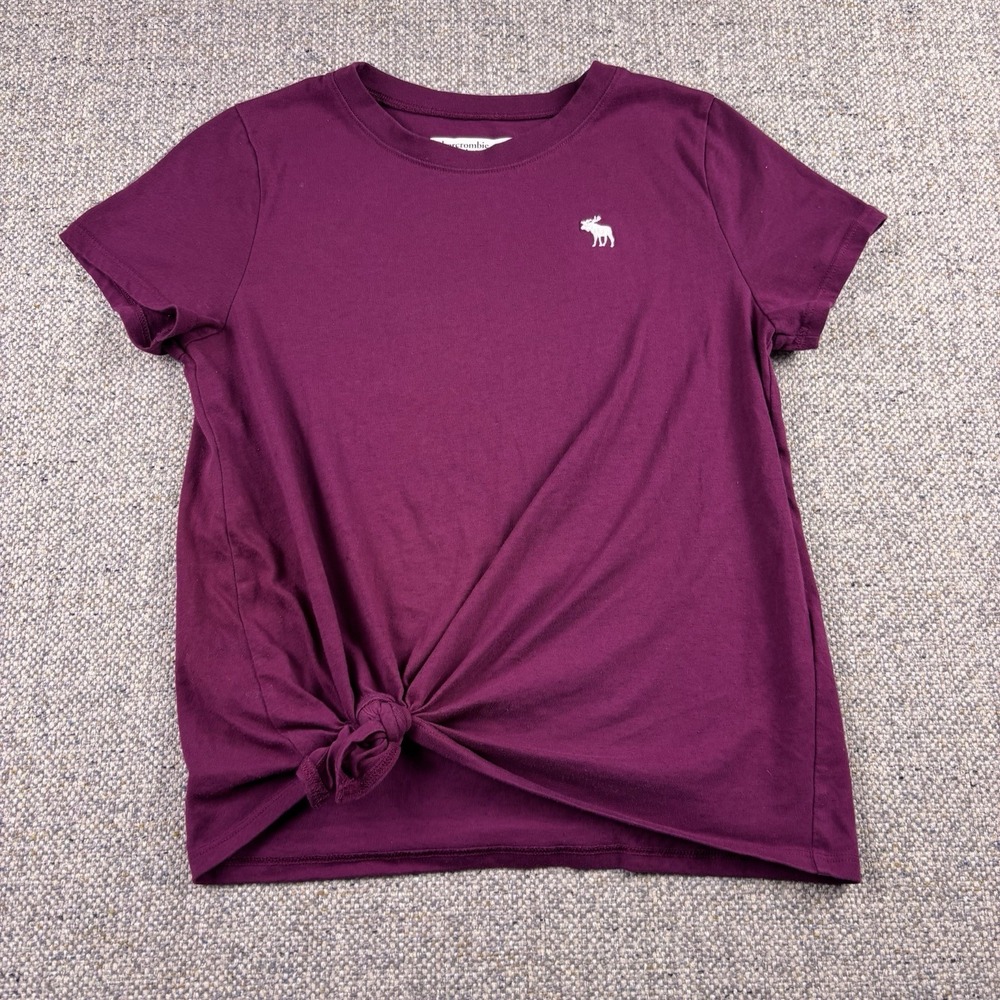 ABERCROMBIE KIDS Girls 11/12 burgundy logo tee